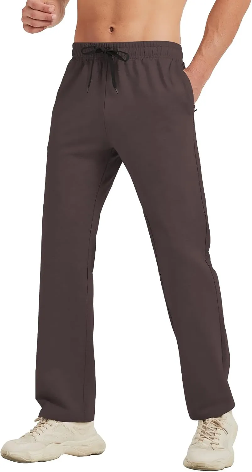 Idtswch 30/32/34/36/38/40 Long Inseam Mens Tall Sweatpants Open Bottom Joggers Athletic Yoga Pants with Pockets