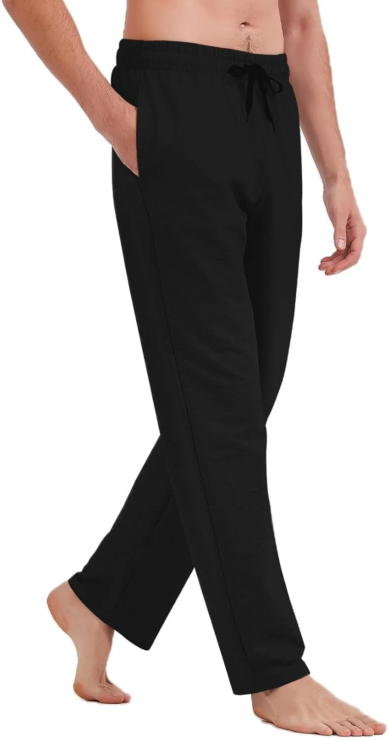 Idtswch 30/32/34/36/38/40 Long Inseam Mens Tall Sweatpants Open Bottom Joggers Athletic Yoga Pants with Pockets