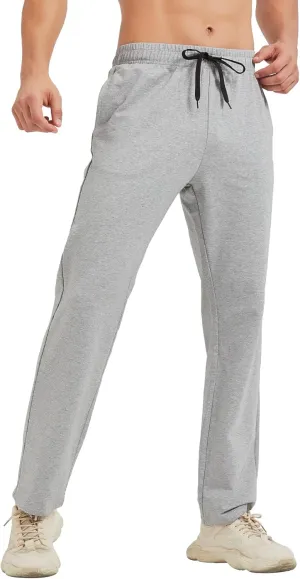 Idtswch 30/32/34/36/38/40 Long Inseam Mens Tall Sweatpants Open Bottom Joggers Athletic Yoga Pants with Pockets