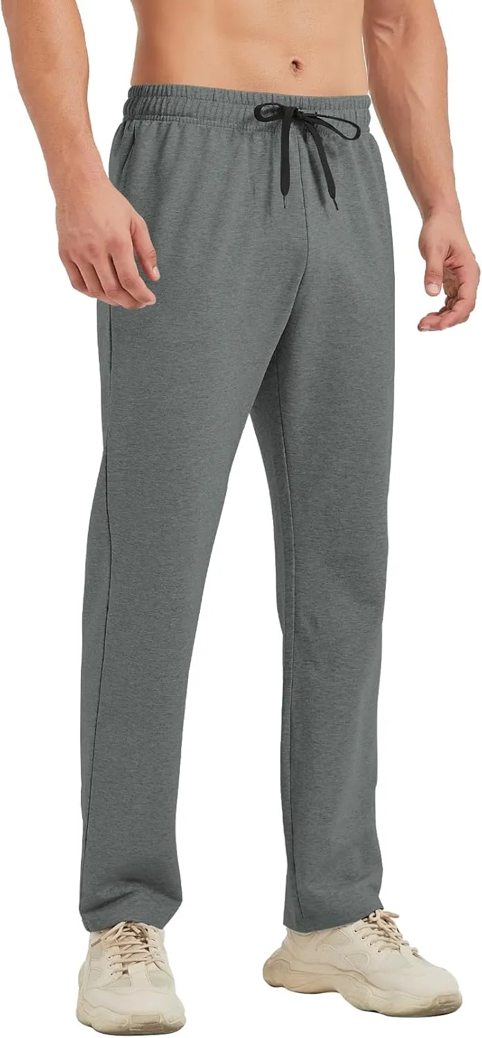 Idtswch 30/32/34/36/38/40 Long Inseam Mens Tall Sweatpants Open Bottom Joggers Athletic Yoga Pants with Pockets