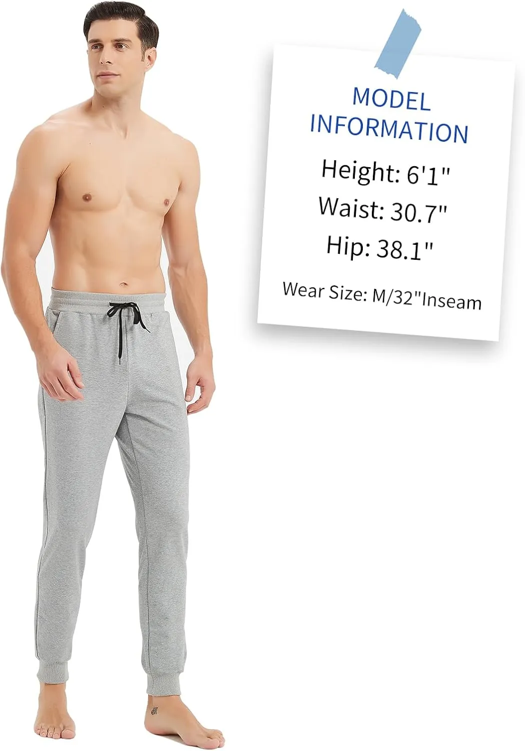 Idtswch32/34/36/38/40 Long Inseam Men's Tall Sweatpants Joggers Slim Fit Workout Pants for Tall Men