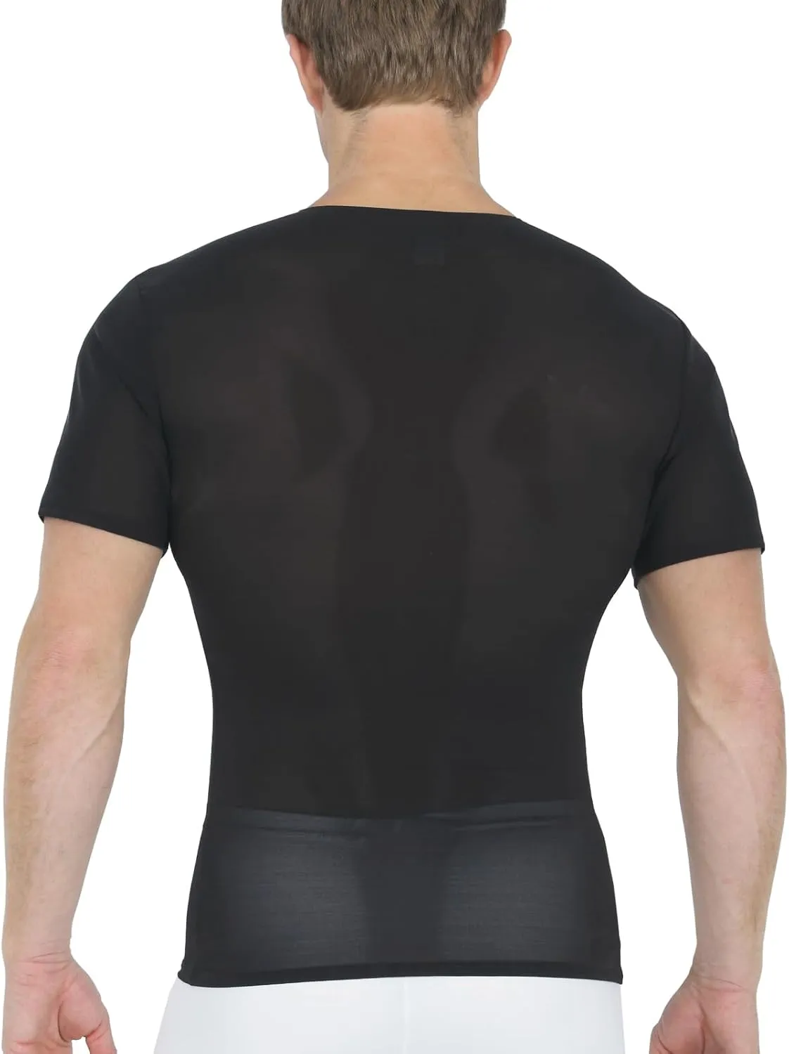 Insta Slim - Made in USA - Mens Slimming Compression Body Shaper V-Neck for Back Support, Gynecomastia & Hernias