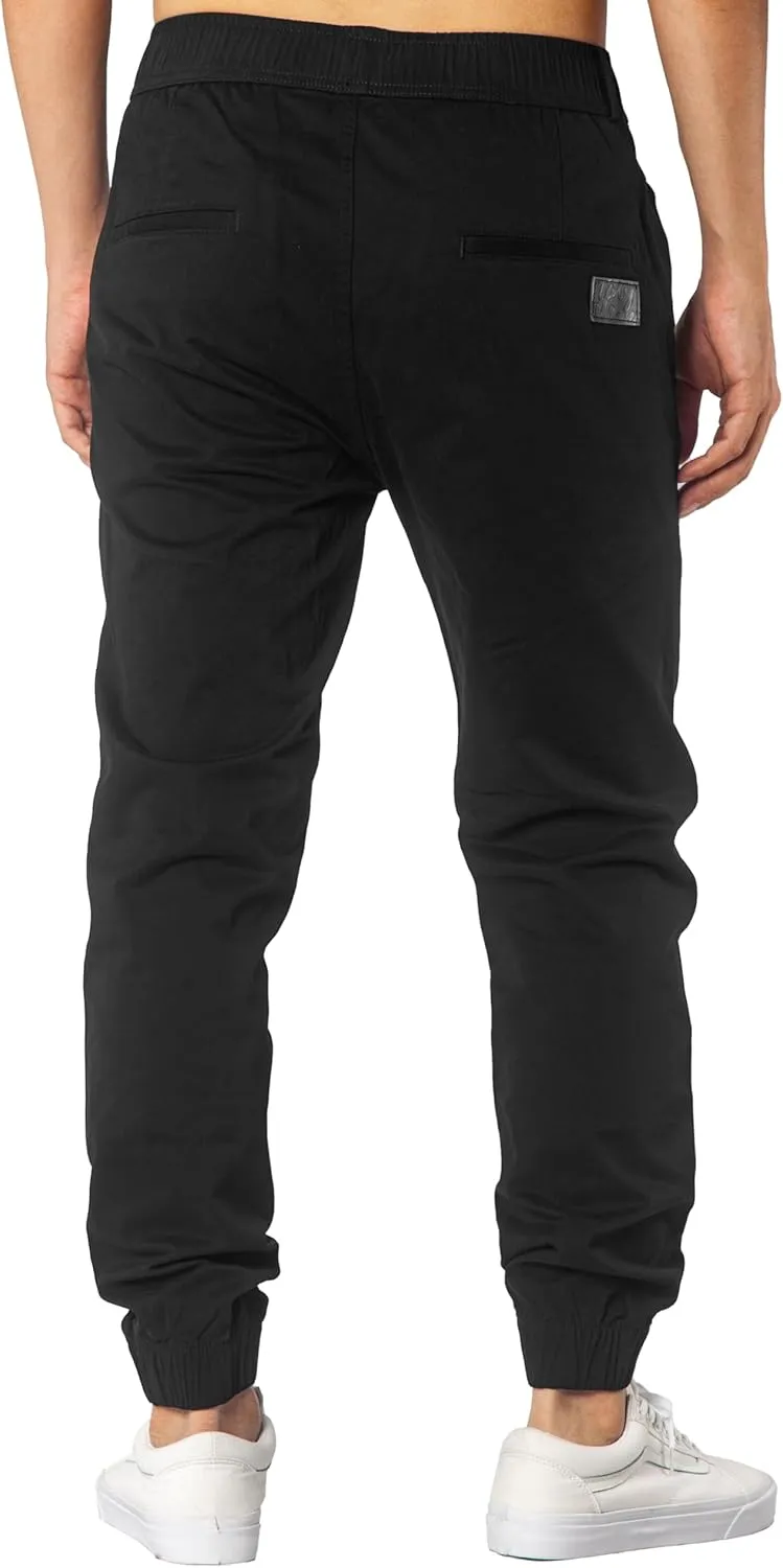 ITALYMORN Khaki Chino Joggers for Men Cotton Twill Casual Pants with Pockets