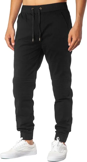 ITALYMORN Khaki Chino Joggers for Men Cotton Twill Casual Pants with Pockets