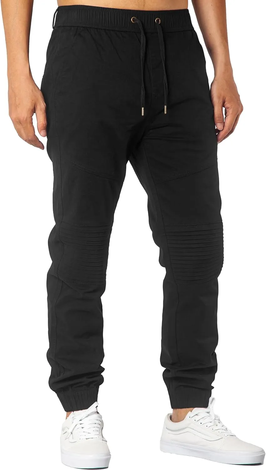 ITALYMORN Khaki Chino Joggers for Men Cotton Twill Casual Pants with Pockets