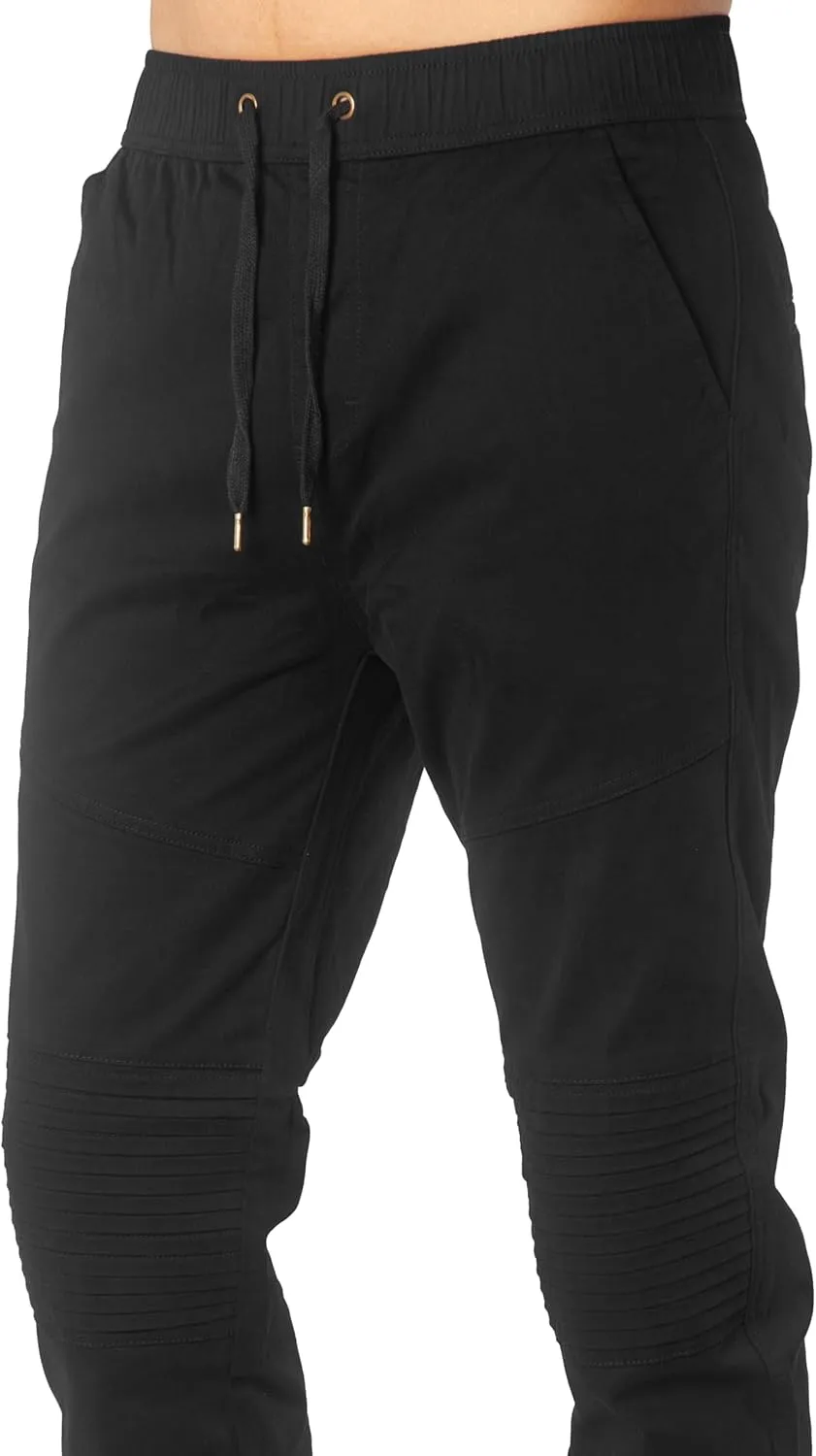 ITALYMORN Khaki Chino Joggers for Men Cotton Twill Casual Pants with Pockets
