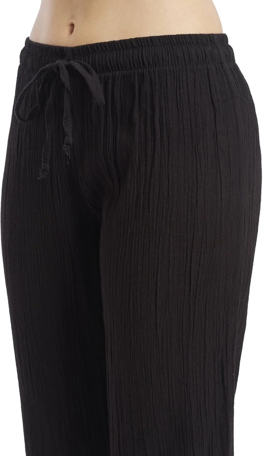 J & Ce Women's Cotton Gauze Low Waist Beach & PJ Pants