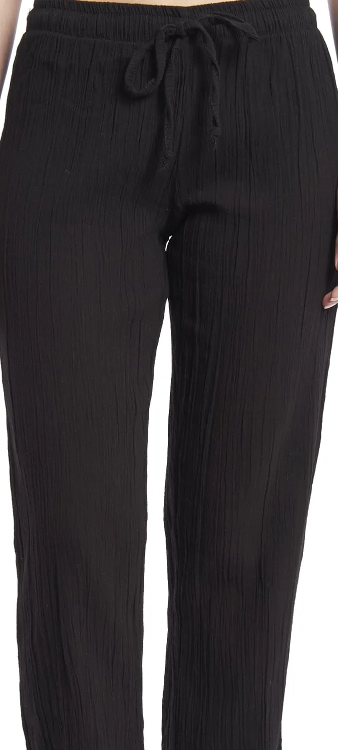 J & Ce Women's Cotton Gauze Low Waist Beach & PJ Pants