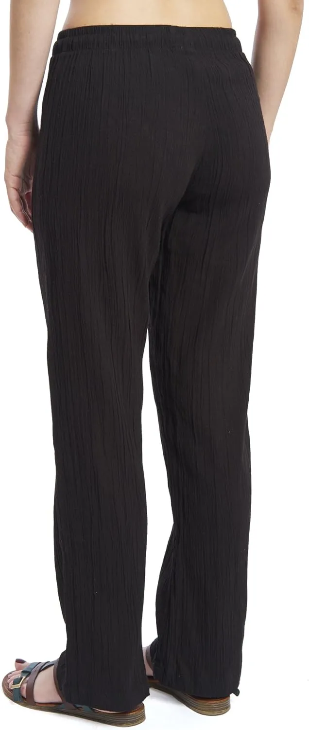 J & Ce Women's Cotton Gauze Low Waist Beach & PJ Pants