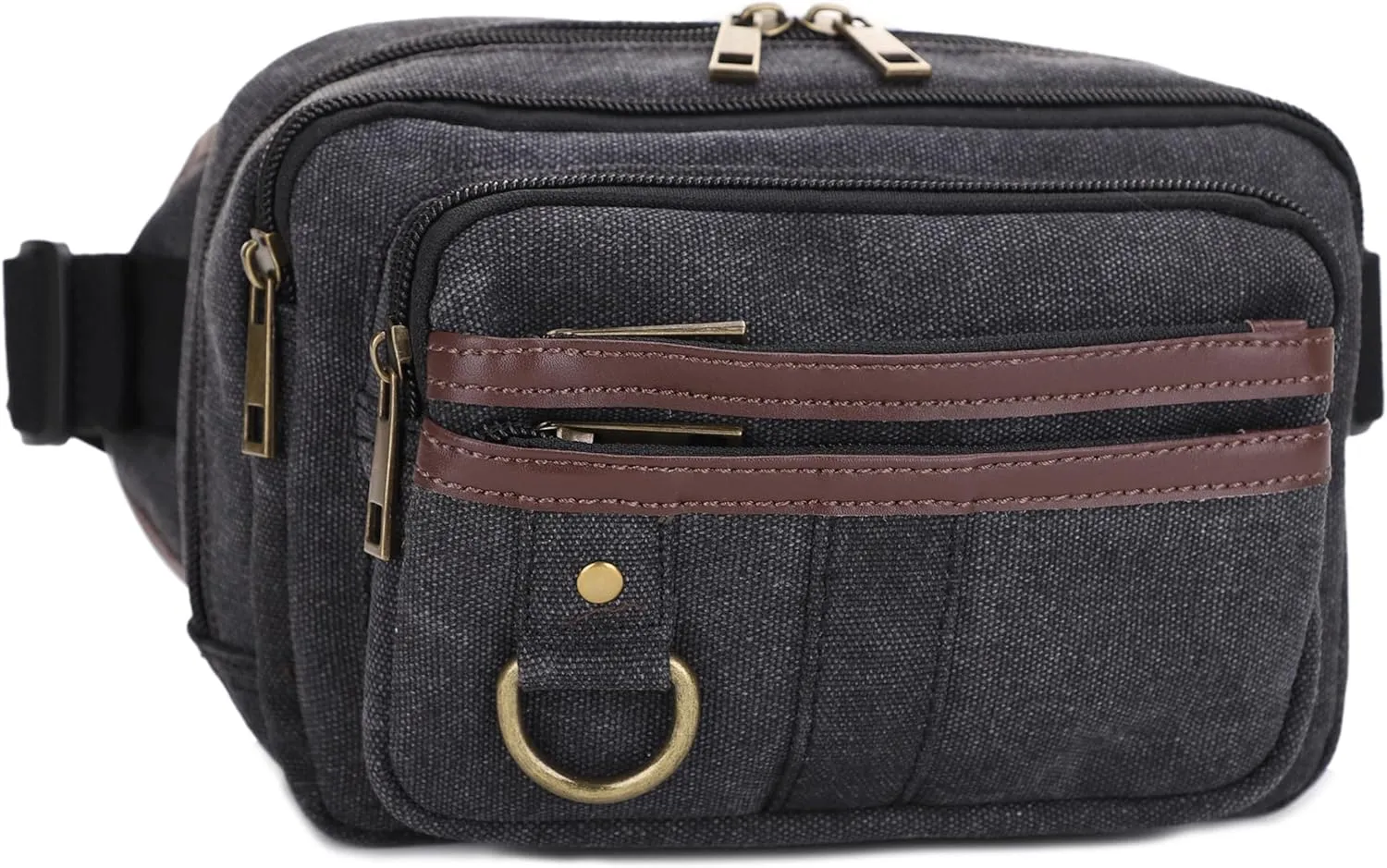 JESSIE & JAMES Klamath Canvas Concealed Carry Belt Bag, Adjustable Crossbody Fanny Packs for Men Women BLACK