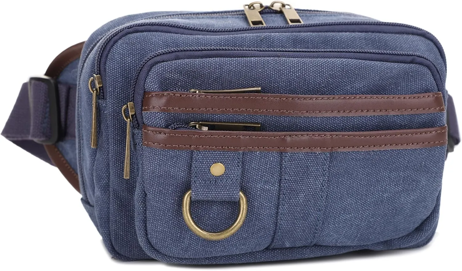 JESSIE & JAMES Klamath Canvas Concealed Carry Belt Bag, Adjustable Crossbody Fanny Packs for Men Women (Blue)