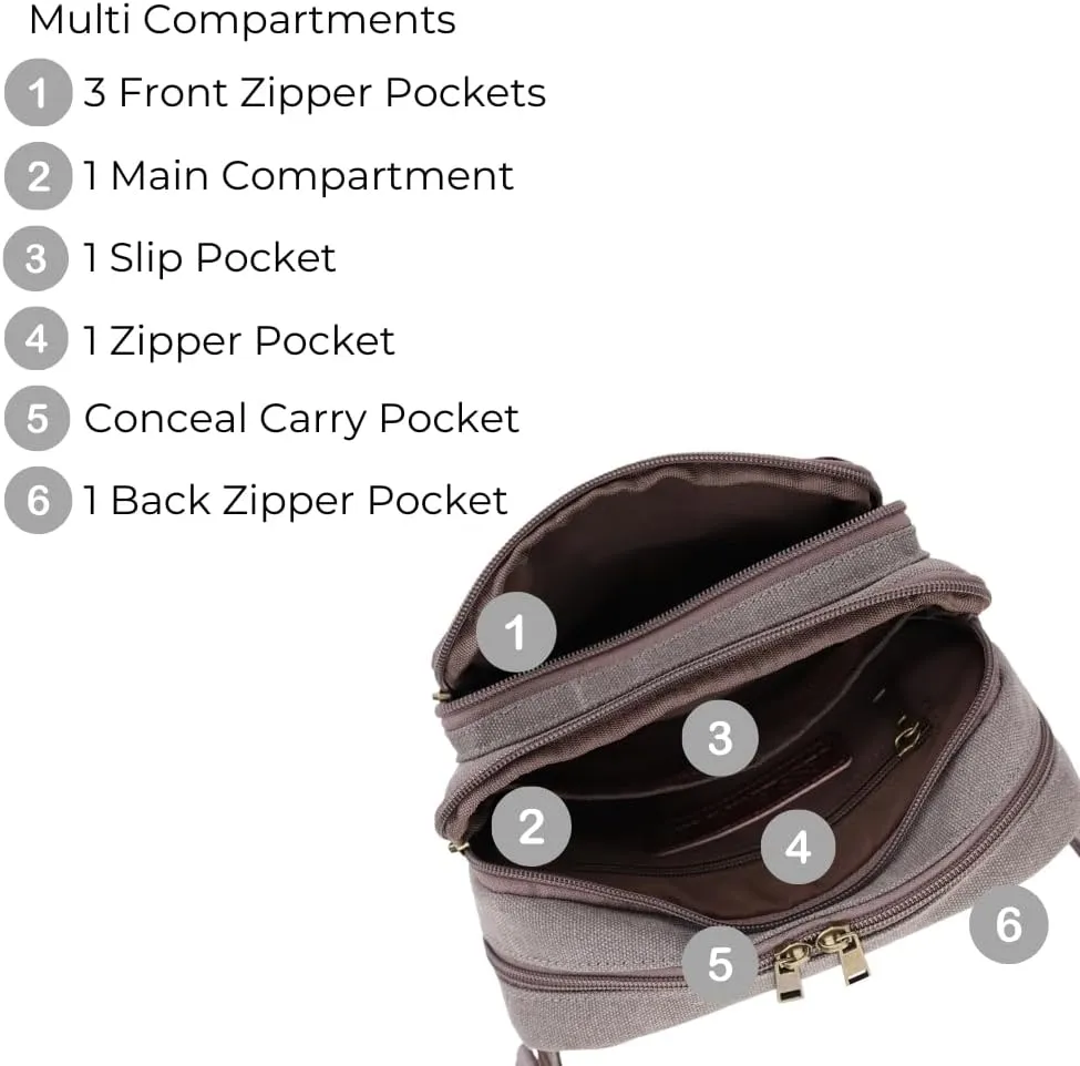 JESSIE & JAMES Klamath Canvas Concealed Carry Belt Bag, Adjustable Crossbody Fanny Packs for Men Women GREY