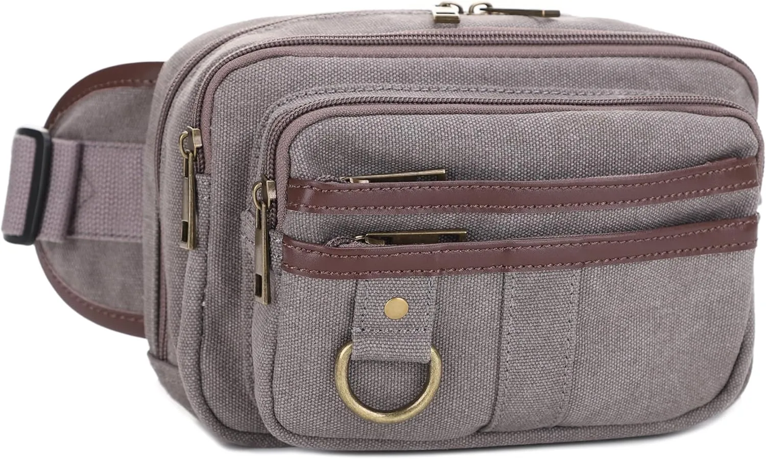 JESSIE & JAMES Klamath Canvas Concealed Carry Belt Bag, Adjustable Crossbody Fanny Packs for Men Women GREY