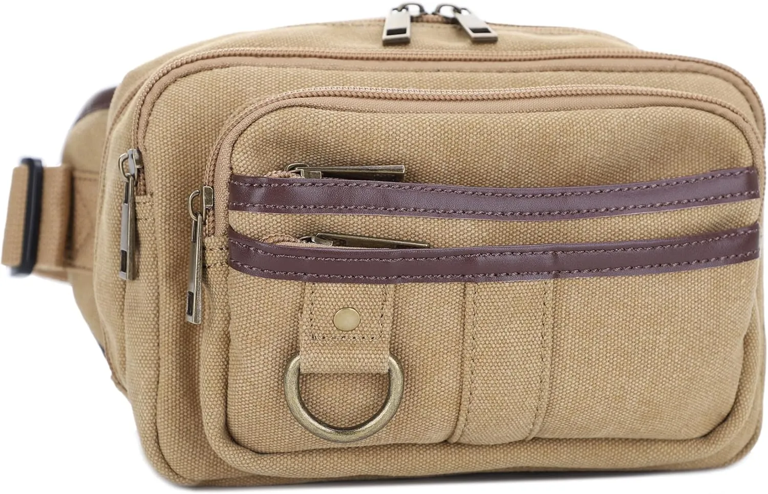 JESSIE & JAMES Klamath Canvas Concealed Carry Belt Bag, Adjustable Crossbody Fanny Packs for Men Women KHAKI