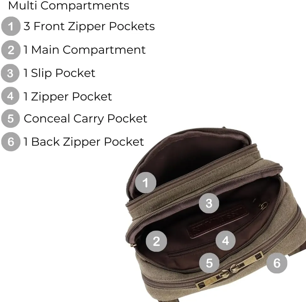 JESSIE & JAMES Klamath Canvas Concealed Carry Belt Bag, Adjustable Crossbody Fanny Packs for Men Women OLIVE