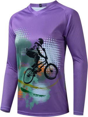JPOJPO Women's Cycling Jersey MTB Downhill T-Shirt Long Sleeve Motorcycle Motocross Off-Road Clothing Quick-Dry S-XXL