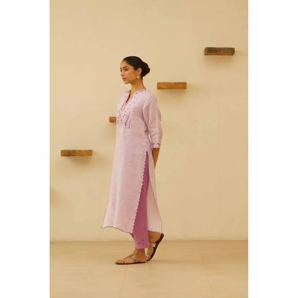 KAVANA Sravya Floral Print Embroidery Kurta with Pant and Dupatta (Set of 3)