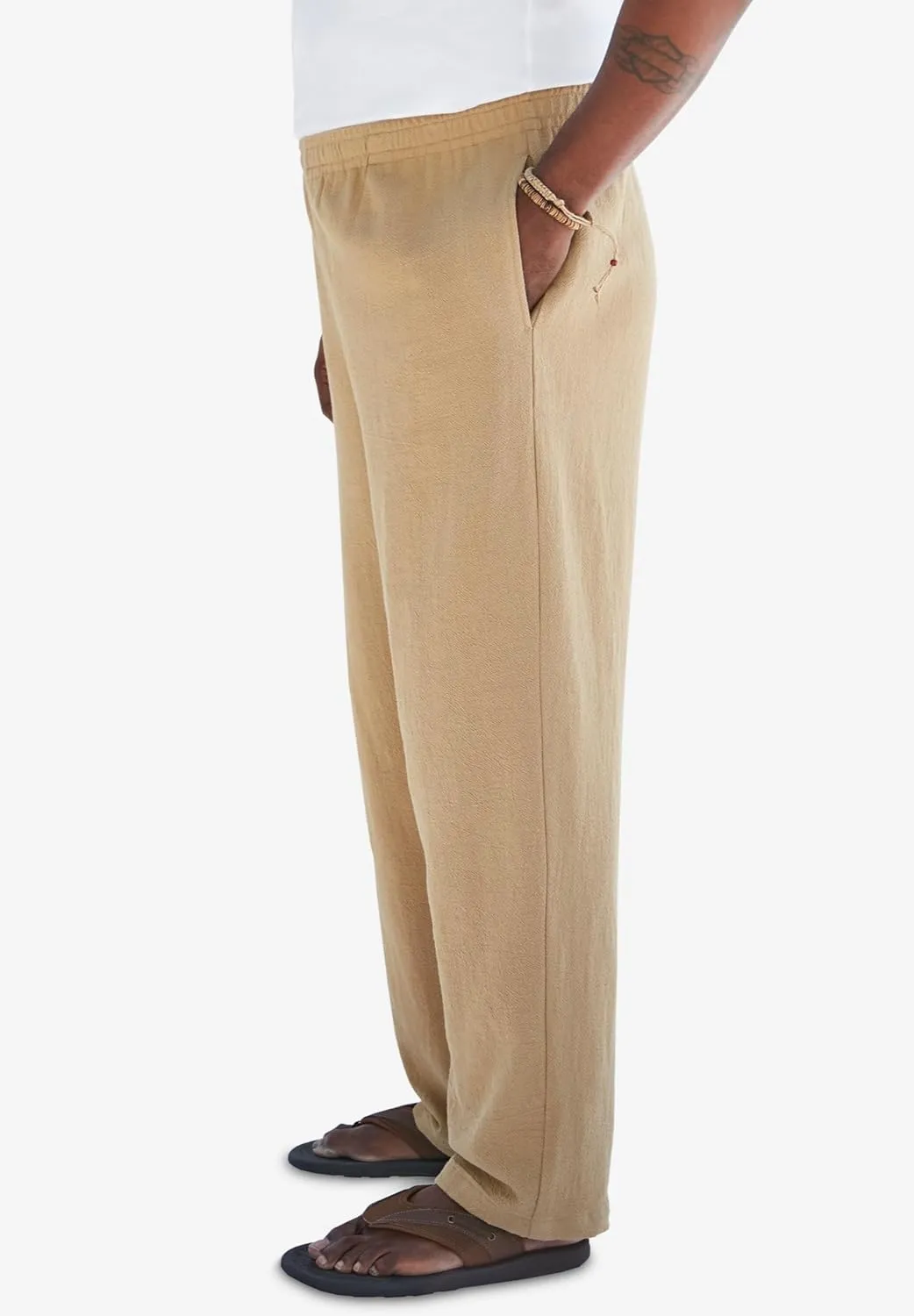 KingSize Men's Big & Tall Elastic Waist Gauze Cotton Pants