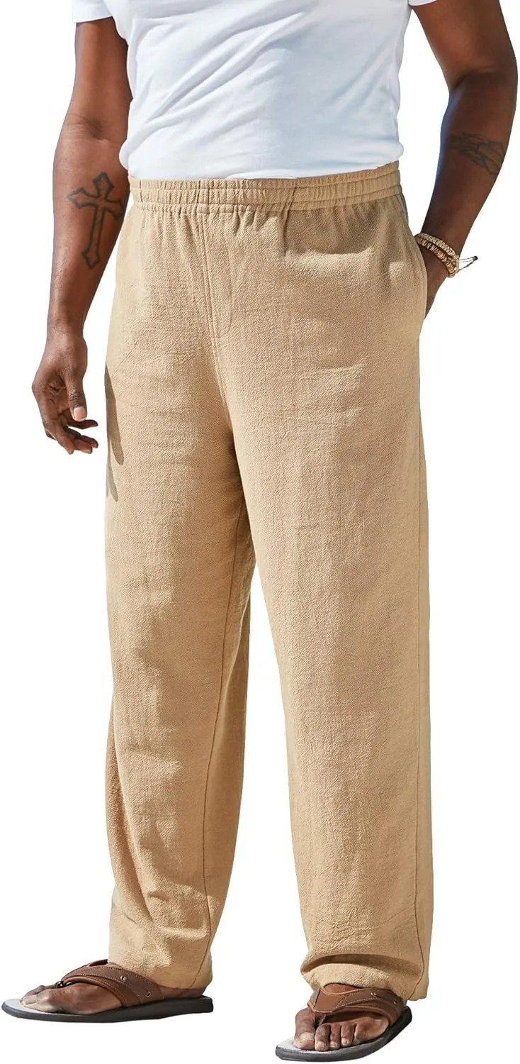 KingSize Men's Big & Tall Elastic Waist Gauze Cotton Pants