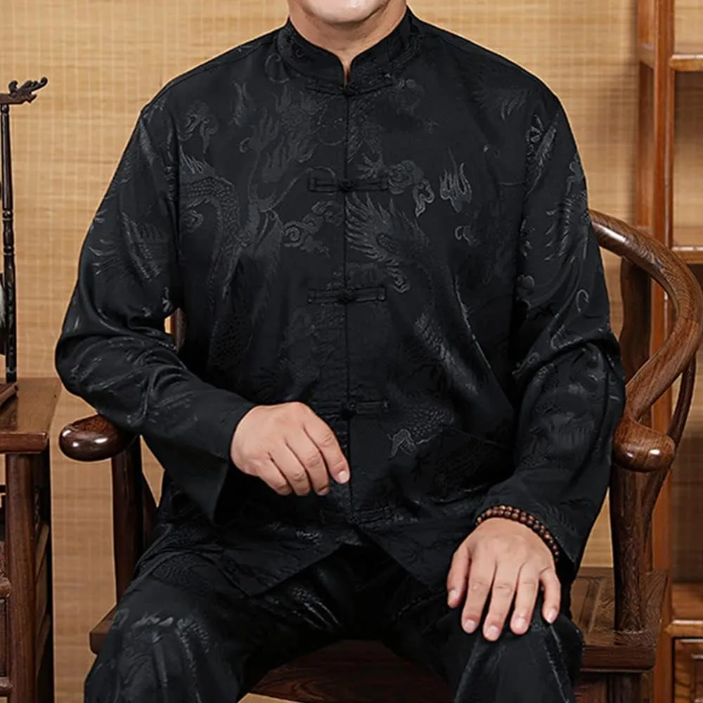Kung Fu Uniform for Men Shirt Suit Chinese Traditional Tang Hanfu Martial Arts Wing Chun Tai Chi Training Cloth Pants