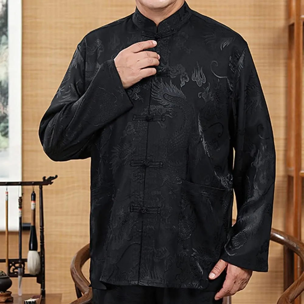 Kung Fu Uniform for Men Shirt Suit Chinese Traditional Tang Hanfu Martial Arts Wing Chun Tai Chi Training Cloth Pants