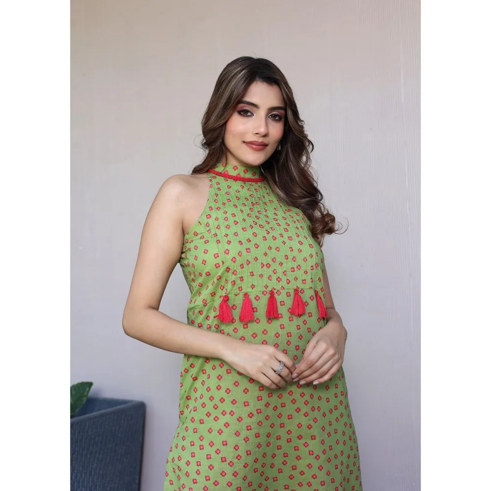 Label Aditi Hundia Anaya Halter Neck Kurta with Palazzo (Set of 2)