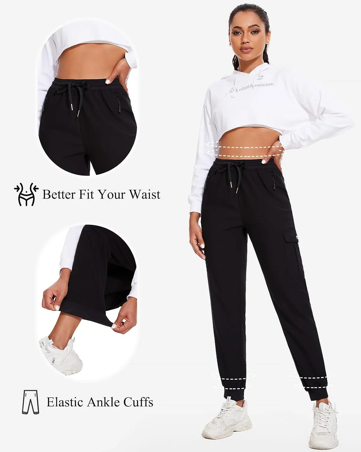 LadyJoy Cargo Pants Women Hiking Cargo Joggers for Women Lightweight Scrub Summer Pants with Pockets Golf Travel