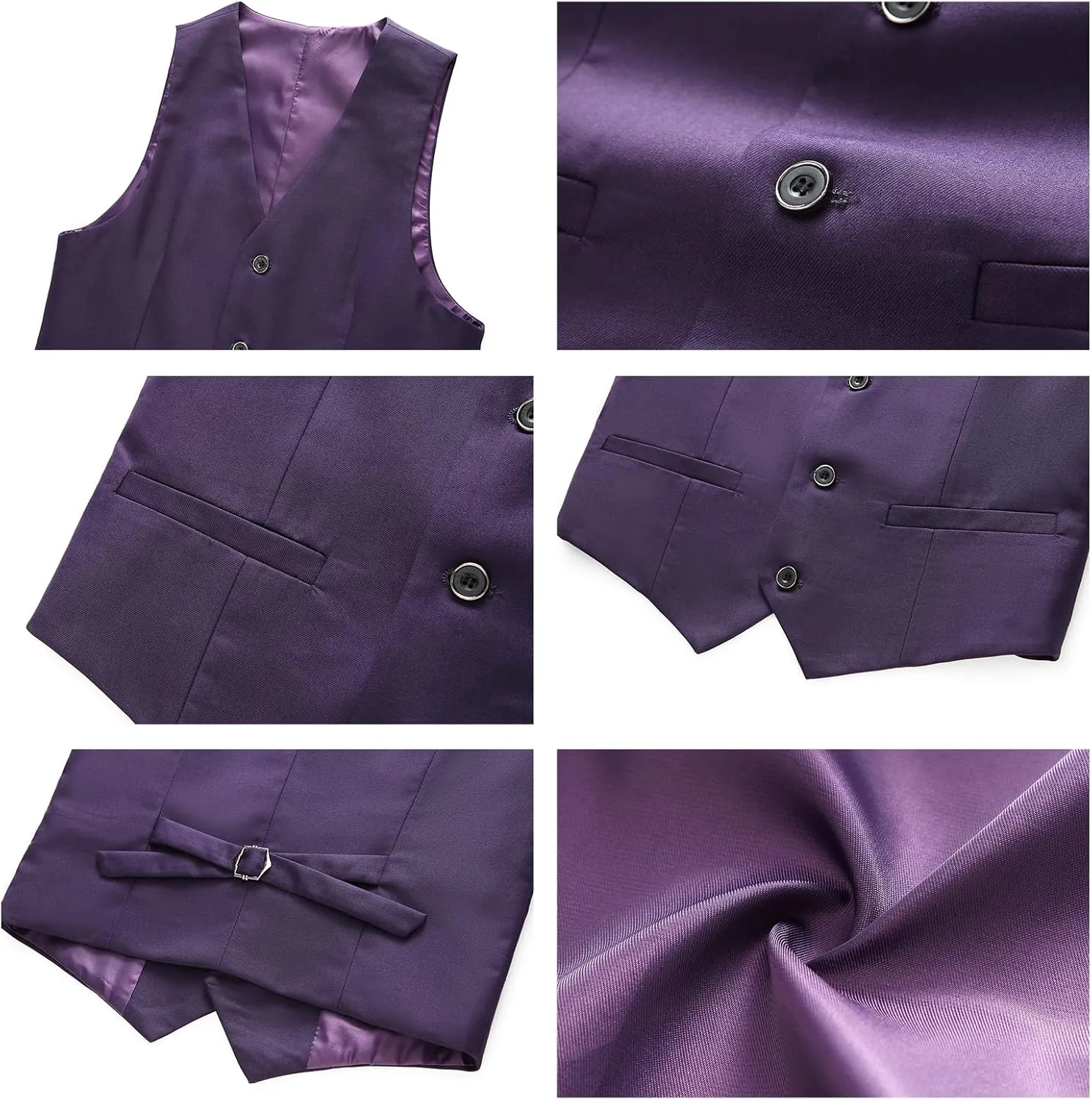 Lamgool Boys Suits 3 Piece Slim Fit One Button Tuxedo Jacket Vest and Pant for Kids Prom Wedding Formal Set Size 4-14 Years