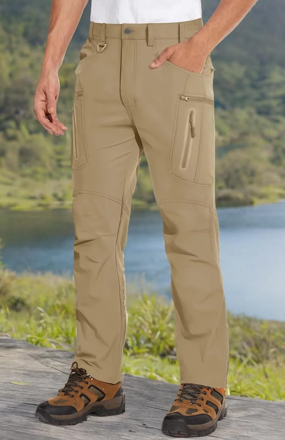 MAGCOMSEN Men's Tactical Pants Water Repellent 8 Pockets Ripstop Hiking Trousers Lightweight Work Pants