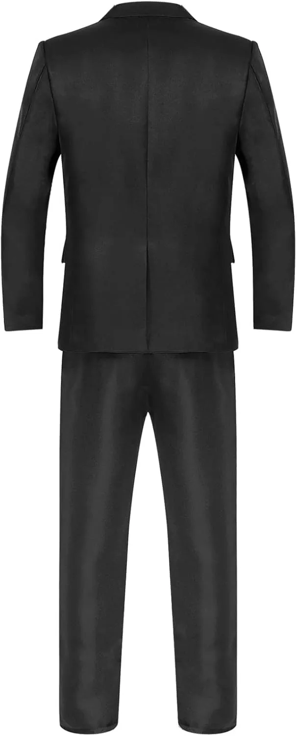 Mens 2 Piece Slim Fit Wedding Tuxedo Suit One Button Notch Lapel Blazer Jacket with Pants Set