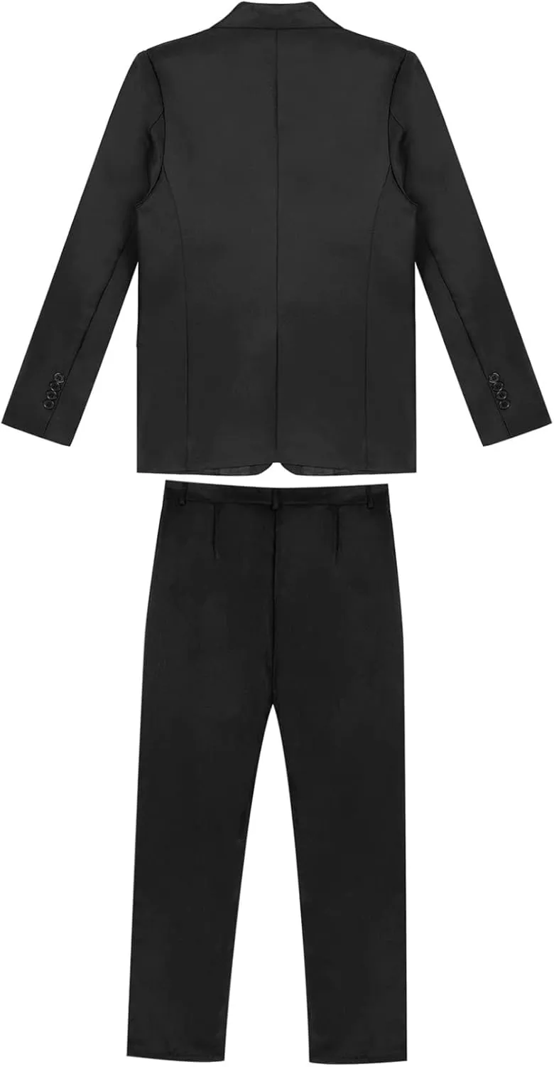 Mens 2 Piece Slim Fit Wedding Tuxedo Suit One Button Notch Lapel Blazer Jacket with Pants Set