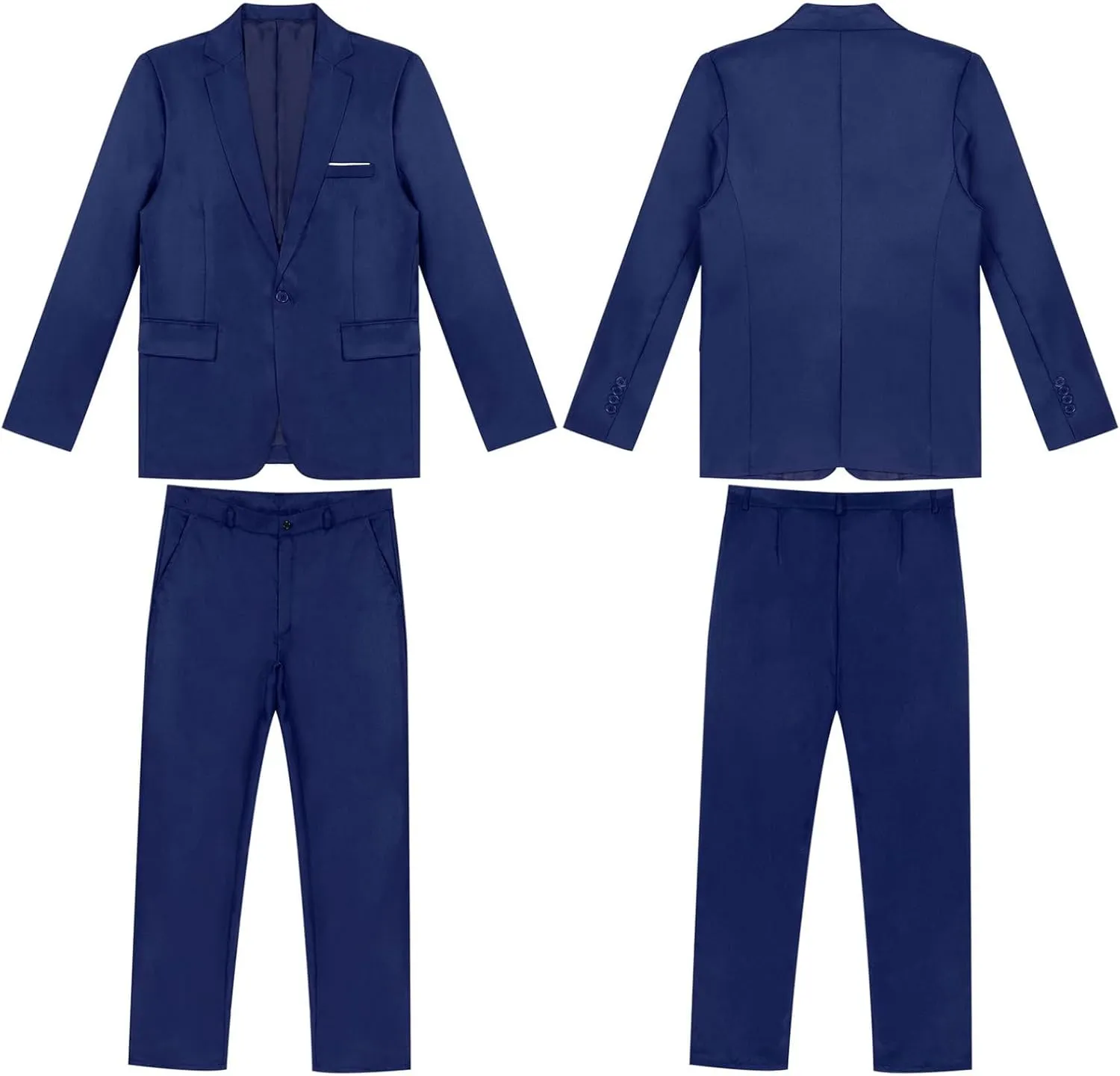 Mens 2 Piece Slim Fit Wedding Tuxedo Suit One Button Notch Lapel Blazer Jacket with Pants Set