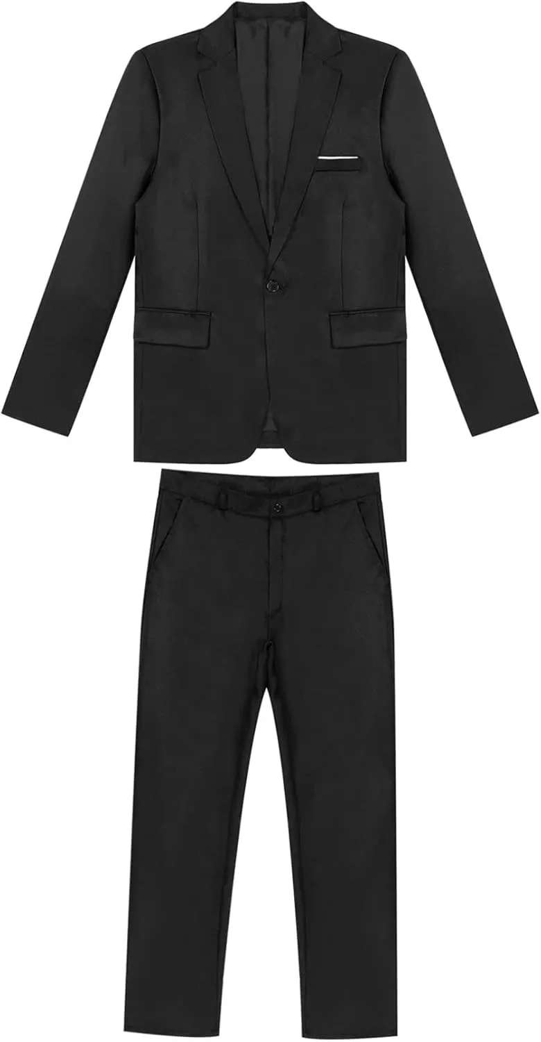 Mens 2 Piece Slim Fit Wedding Tuxedo Suit One Button Notch Lapel Blazer Jacket with Pants Set