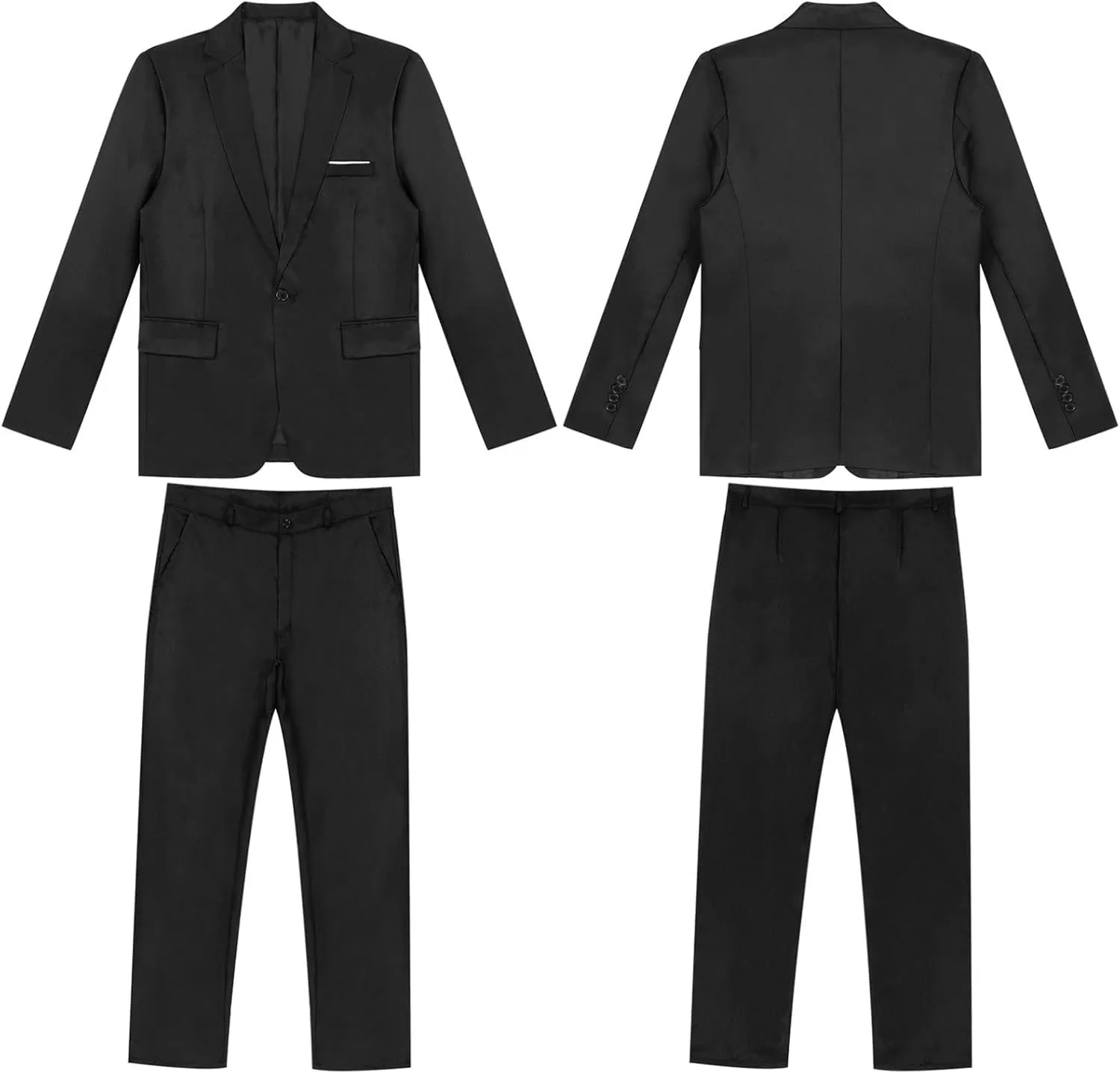 Mens 2 Piece Slim Fit Wedding Tuxedo Suit One Button Notch Lapel Blazer Jacket with Pants Set