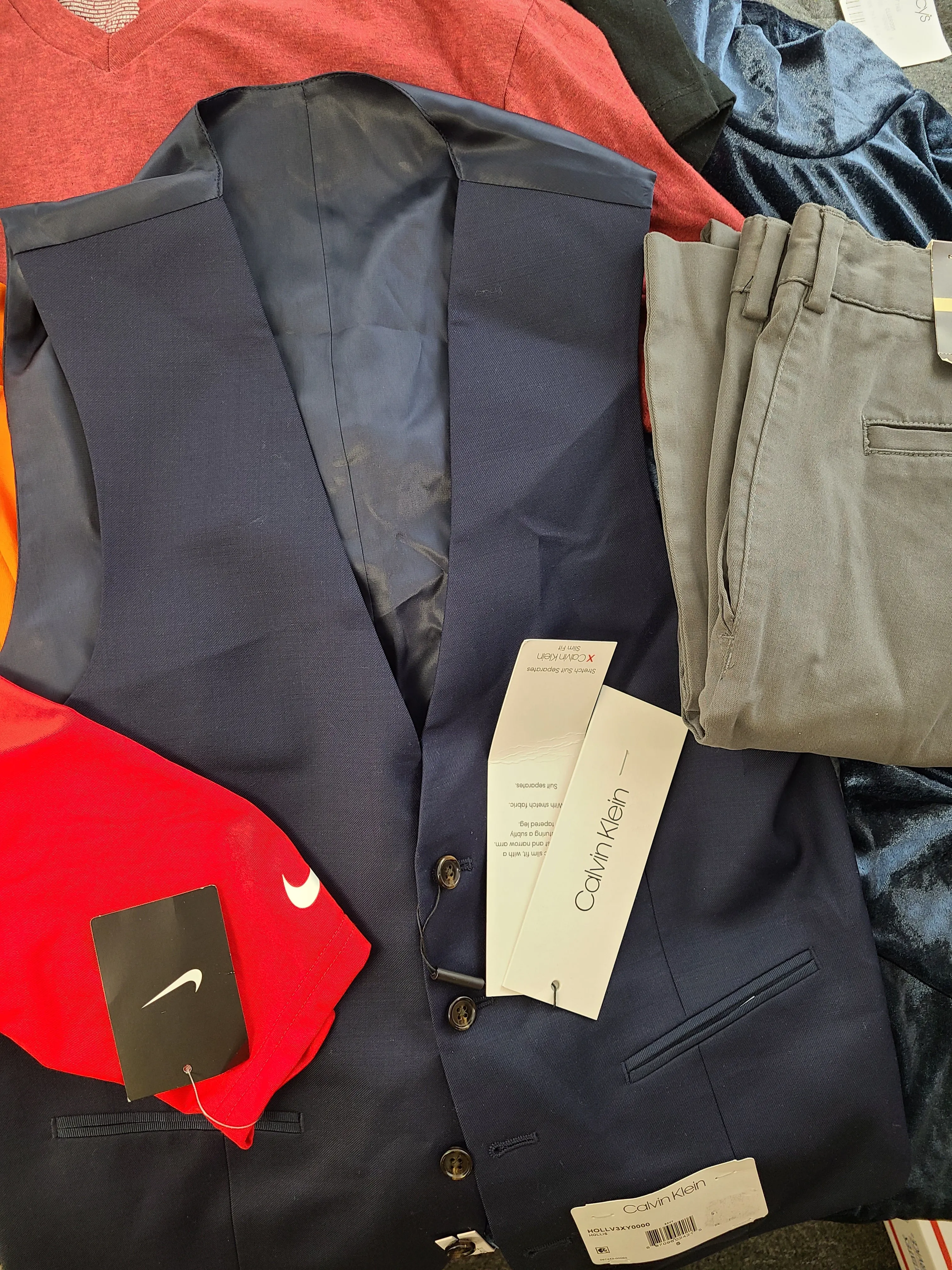 Men's Clothing Wholesale Lot Calvin Klein, Nike, Nautica, Tasso Elba, Weatherproof, American Apparel, Club Room, INC and more, 26 Units, Shelf Pulls, MSRP $1,534.40
