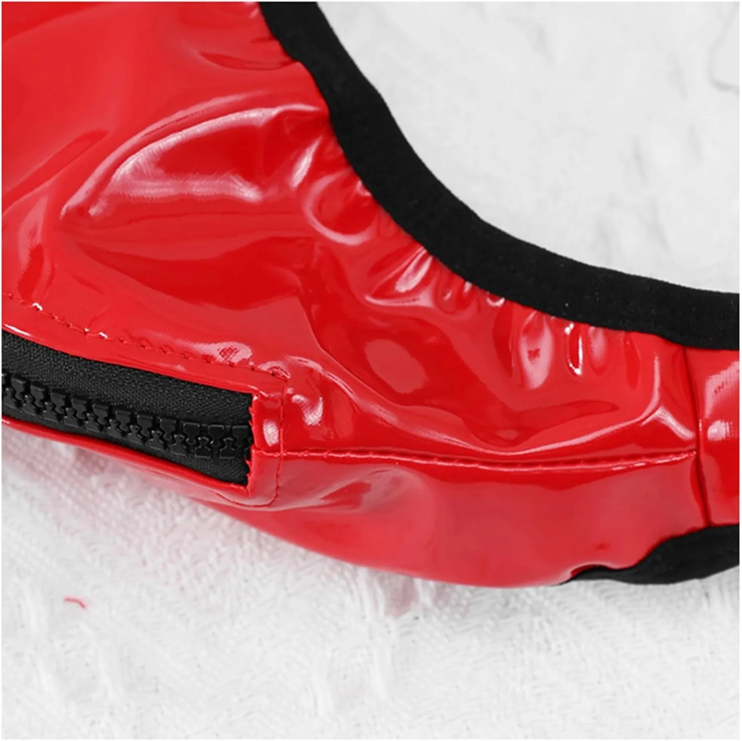 Men's PU Leather Shorts Zipper Front Bulge Pouch G-String Thong Briefs Panties Low Rise T-Back Sexy Underwear