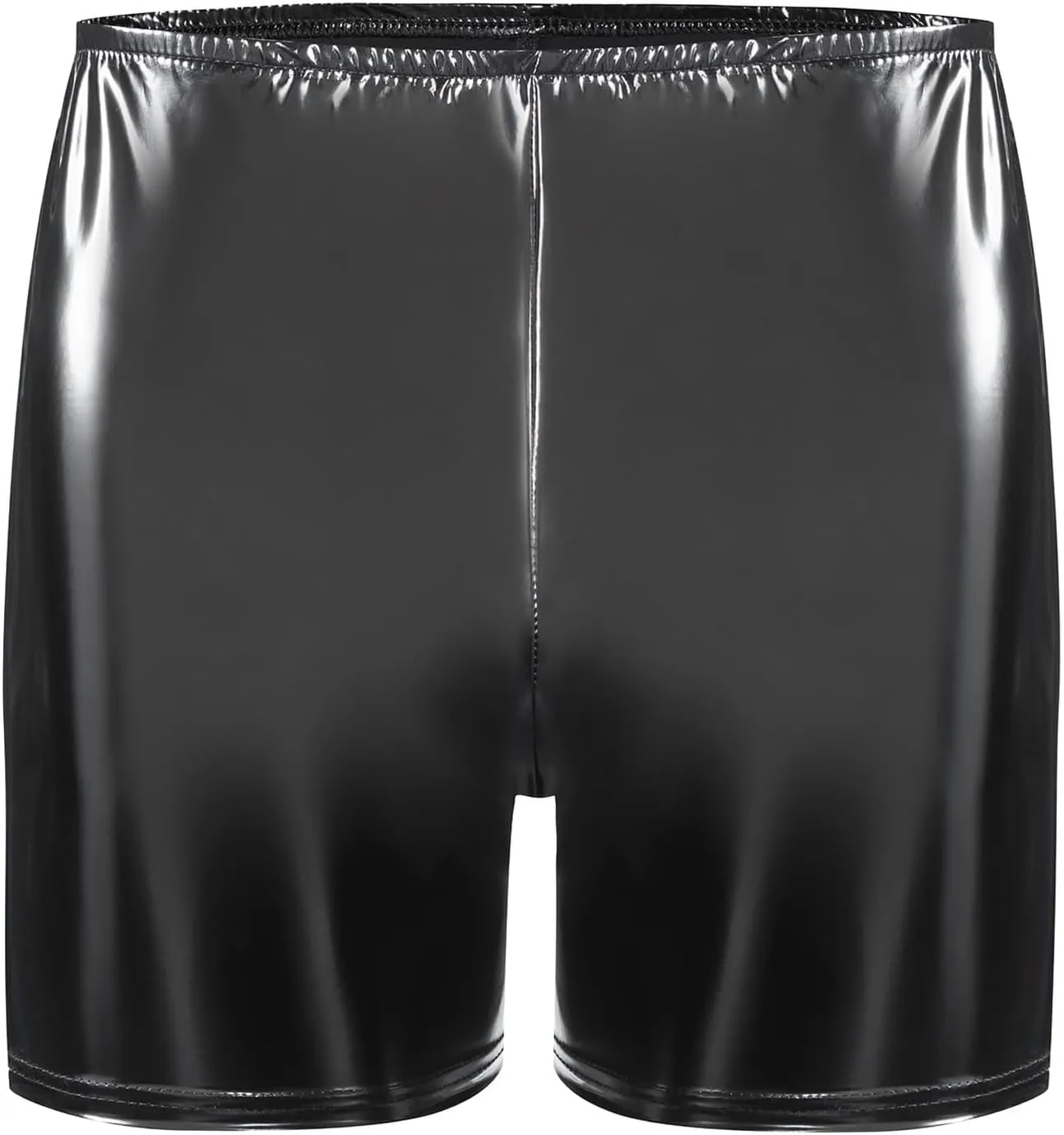 Men's PVC Wetlook Boxer Shorts - Sexy Leather Rave Panties Underwear, Black, S-5XL
