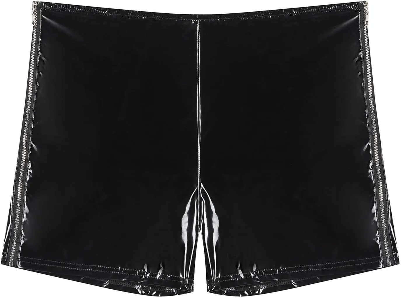 Men's PVC Wetlook Boxer Shorts - Sexy Leather Rave Panties Underwear, Black, S-5XL