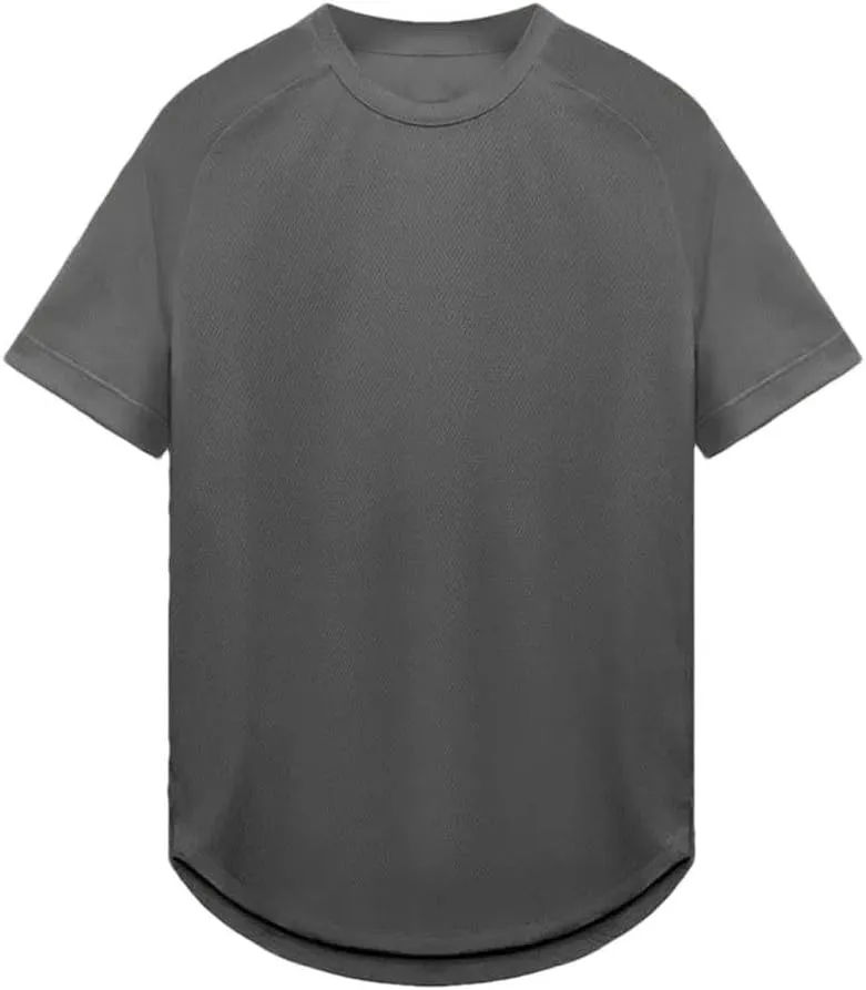 Mens Quick Dry Short Sleeve T Shirt Crew Neck Running Fitness Training Exercise Moisture Wicking Top