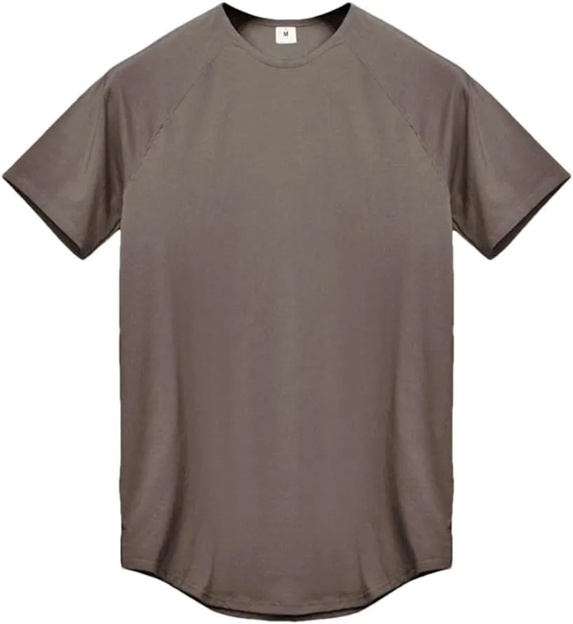 Mens Slim Fit Solid Color T Shirt Quick Dry Breathable Short Sleeve Gym Fitness Bodybuilding Workout Top