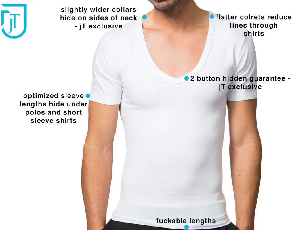 Men's Slimming Compression V-Neck Undershirt Invisible Shapewear jT Compression