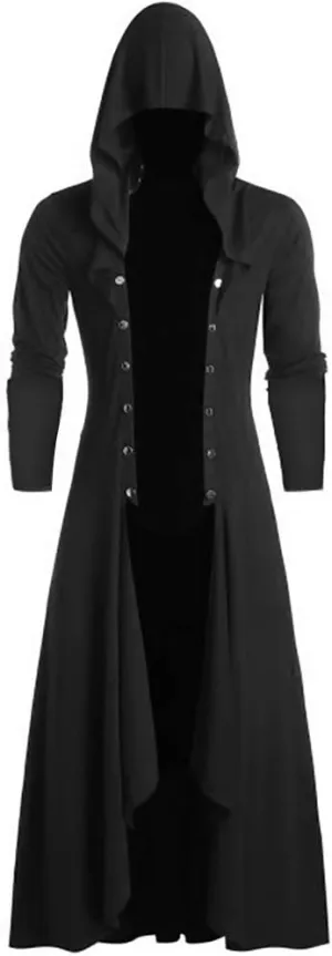 Men's Steampunk Jacket Halloween Pirate Coat, Medieval Renaissance Gothic Prince Frock Tailcoat Cosplay Costume