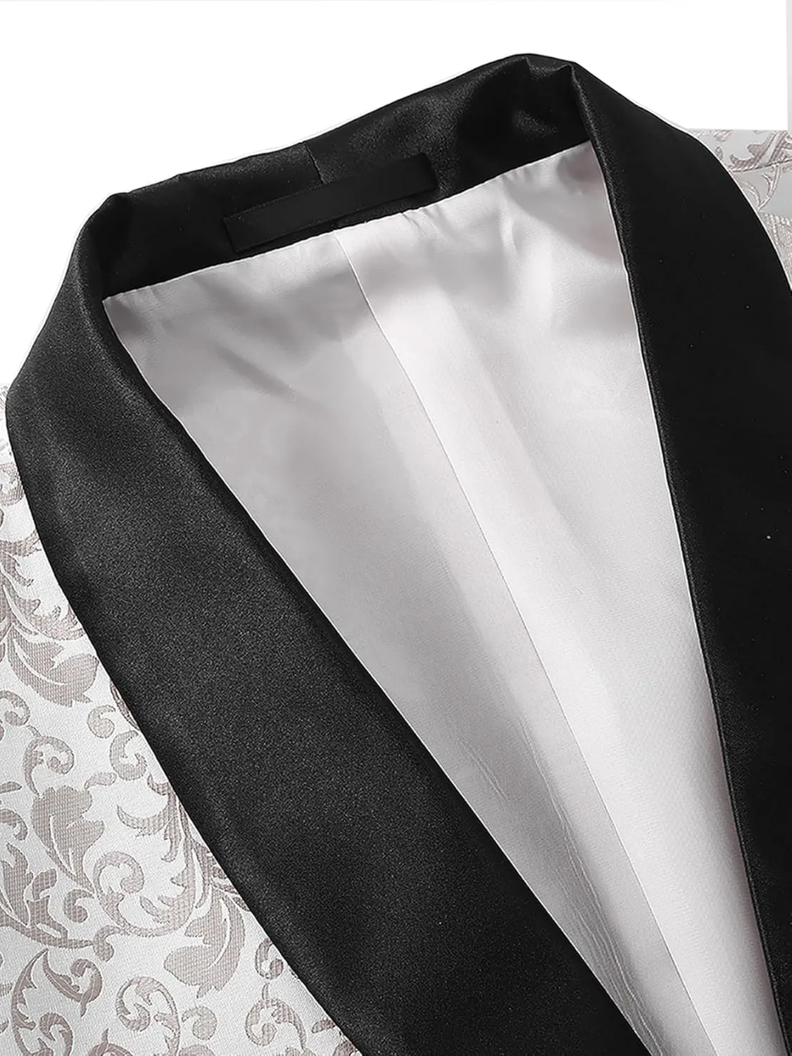 Mens Suit Set 4 Piece Floral Tuxedo for Men Wedding Suit Prom Party Dinner Jacket and Pants Set with Two Bow-Ties