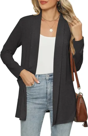 Micoson Long Sleeve Lightweight Thin 2025 Summer Cardigan for Women Casual Loose Fit Kimono Cover Up with Pockets