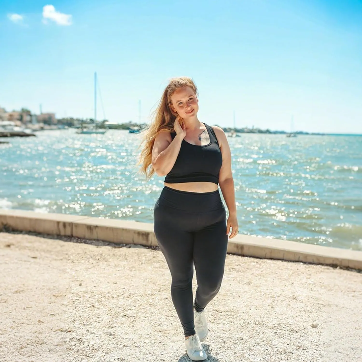 MOREFEEL Plus Size Leggings for Women-Stretchy X-Large-4X Tummy Control High Waist Spandex Workout Black Yoga Pants