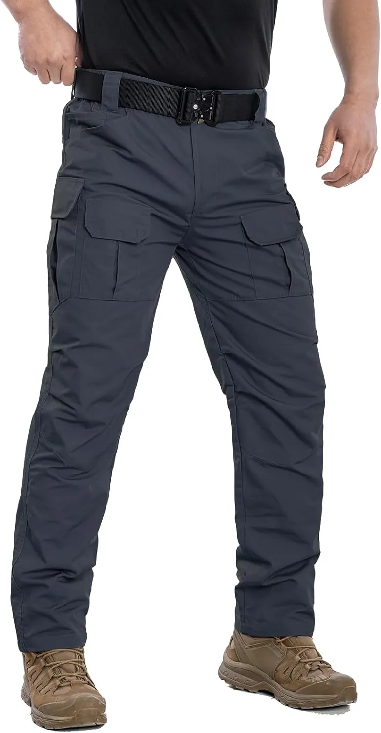 NAVEKULL Men's Outdoor Tactical Pants Rip Stop Lightweight Waterproof Military Combat Cargo Work Hiking Pants