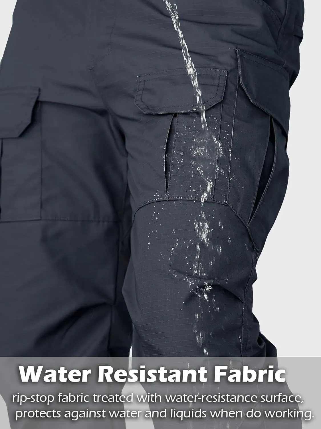 NAVEKULL Men's Outdoor Tactical Pants Rip Stop Lightweight Waterproof Military Combat Cargo Work Hiking Pants