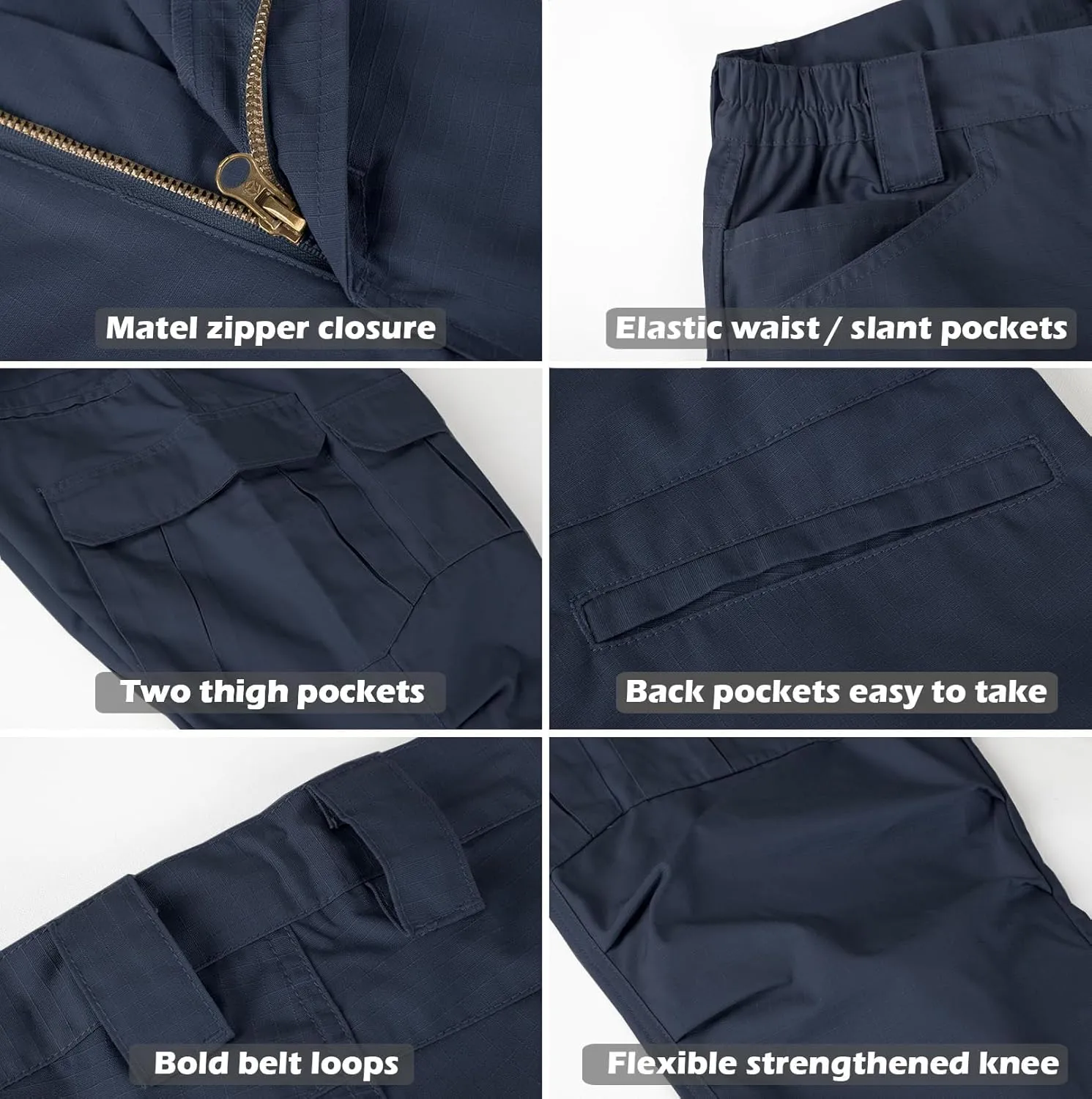 NAVEKULL Men's Outdoor Tactical Pants Rip Stop Lightweight Waterproof Military Combat Cargo Work Hiking Pants