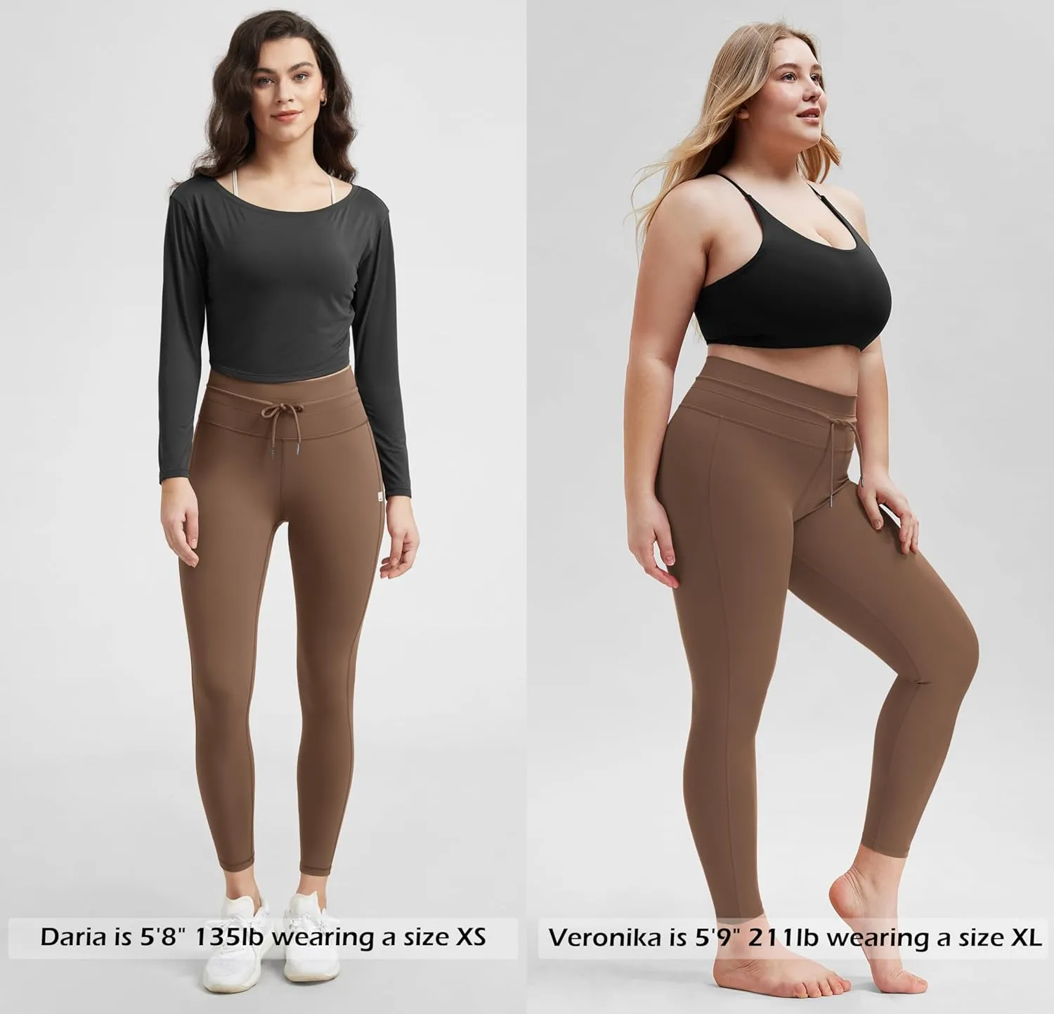 ODODOS Women's Drawstring Tie Daily Leggings 25" / 28" High Waist Workout Yoga Pants