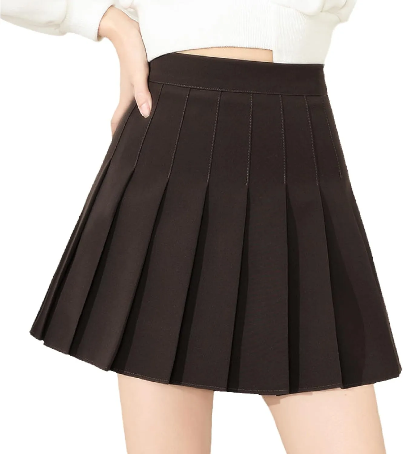 OFFSUM Womens Short Skirts - Mini Pleated Skirt Spring Summer Women Korean Style Fashion Clothing High Waist Casual C